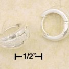 0.925 STERLING SILVER 17MM Tapered Hinged Hoop Earrings with STAR DUST BANG