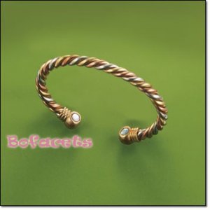 Two-Tone-Color Women's Size Magnetic Cuff Bangle