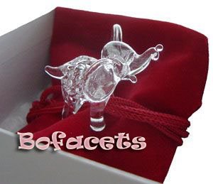 Mini Handcrafted Crystal Glass Decoration - Elephant Crystal Glass Figurine