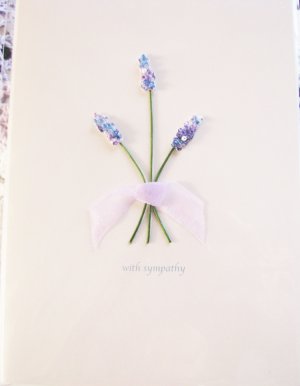 "Thinking of you at this time of sorrow" Handcrafted "Sympathy" Message Card