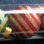 A Set of 8-Piece Glittery Gold-Strips Colorful "Celebrate It Christmas" Decorations