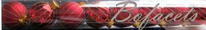 A Set of 8-Piece Glittery Gold-Strips BRIGHT RED COLOR "Celebrate It Christmas" Decorations