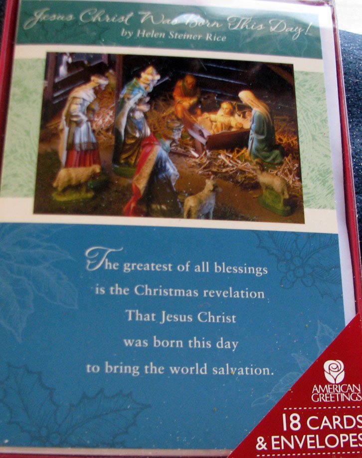 AMERICAN GREETINGS 18 Cards & Envelopes "Jesus Christ Was Born This Day!"