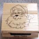 Clearance New Wood Mounted Santa Claus Rubber Stamp