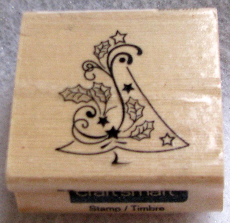 Clearance New Wood Mounted "Patterns for Season's Greetings" Rubber Stamp
