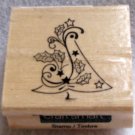 Clearance New Wood Mounted "Patterns for Season's Greetings" Rubber Stamp