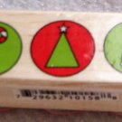 Clearance New Wood Mounted "Christmas Time" Rubber Stamp