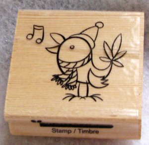 Clearance New Wood Mounted "Singing Bird" Rubber Stamp