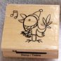Clearance New Wood Mounted "Singing Bird" Rubber Stamp