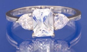 1.5ctw RUSSIAN DIAMOND ENGAGEMENT RING size M or O