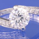 1.4ctw RUSSIAN DIAMOND ENGAGEMENT RING size M