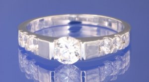 0.90ctw RUSSIAN DIAMOND ENGAGEMENT RING Size O