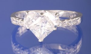 1.6ctw RUSSIAN DIAMOND ENGAGEMENT RING Size O
