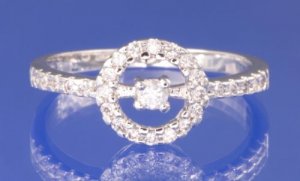 0.30ctw RUSSIAN CZ ENGAGEMENT RING size O