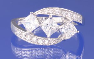 1.65ctw RUSSIAN DIAMOND ENGAGEMENT RING size O or Q