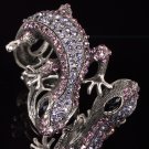 TWIN LIZARDS METAL BRACELET WITH 206 SEMI PRECIOUS STONES NEW