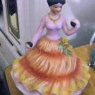 Beautiful Spanish Woman Holding Fruit Figurine Music Box Plays Memories  #400105