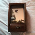 Vintage Wooden Shadow Box & Music Box Singing Bird in Mailbox Plays Tie a Yellow Ribbon #400163