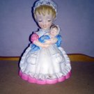 Lefton Nurse Holding Baby Music Box figurine plays "Lullaby" Rare #400173