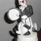 Vintage Black and White Clown Music Box Plays Yankee Doodle #400204