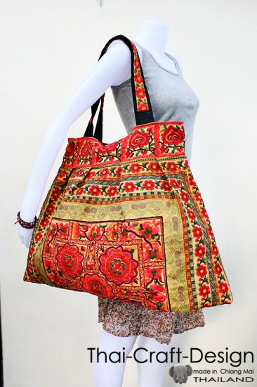 Hmong Old Vintage Style Thai handmade Cotton Shoulder Bag Handbag Hippie Boho