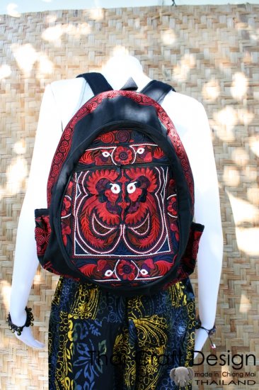Backpack vacation travel Hmong Old Vintage Style Thai handmade Patch work