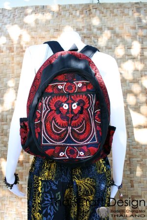 Backpack vacation travel Hmong Old Vintage Style Thai handmade Patch work