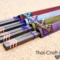 Wood Thai Chopsticks 4 Sets in Thai Silk Gift