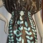 Short sleeve brown and blue top size large made by pink girl