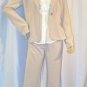 medium pant suit out fit pale pink white blouse scarf and gift