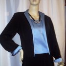 3 pc set by positive attitude size 10 skirt suit black and blue