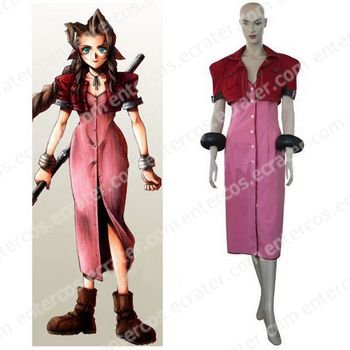Final Fantasy VII Aerith Halloween Cosplay Costume any size.