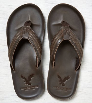 American Eagle Men's Leather Flip Flops - size 10