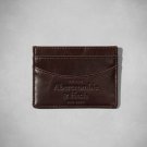 Abercrombie and Fitch Men's Logo Embossed Leather Card Case in a box