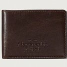 Abercrombie and Fitch Men's Logo Embossed Leather Wallet in a box
