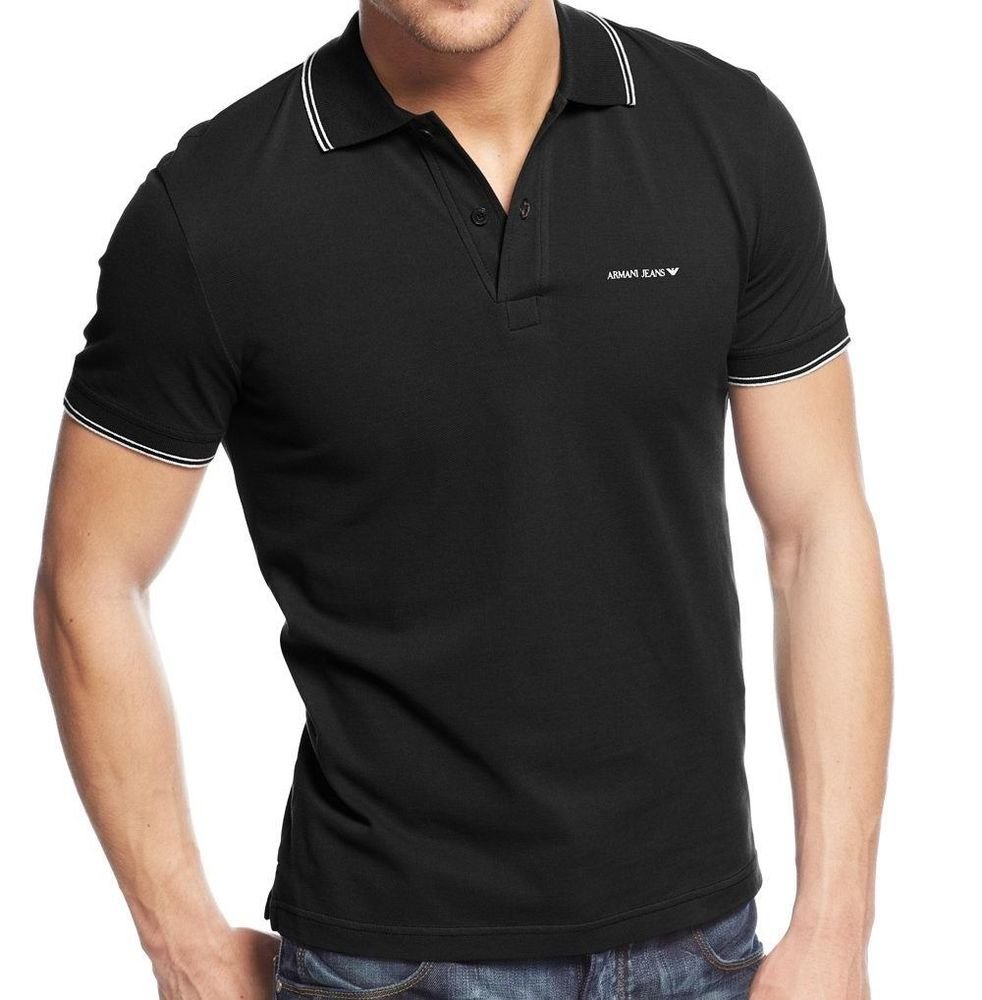 Armani Jeans Men's Slim-Fit Logo Cotton Polo - Black - XXL
