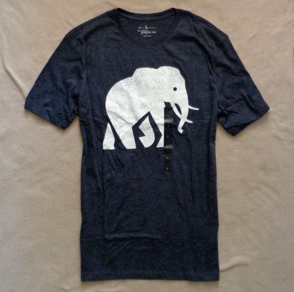 Banana Republic Men's Large Elephant Logo Heather Gray TShirt XL