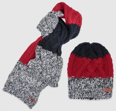 Levi's Men's Matched Wool Blend Fantasy Cable Beanie and Scarf