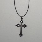 Rule Cross Pendant Stainless Steel with Leather Cord + Extender 19" (BNWT)