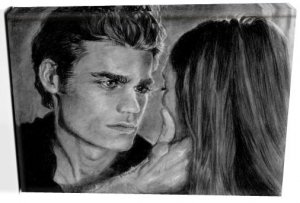 Vampire Diaries Two Main Characters (8) Canvas Print 20 x 24 (Print Run Limited to 50)