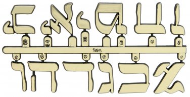 3/4" Hebrew Gold Clock or Craft Numerals - Numbers 1- 12 - NH112-12