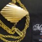 Mafia Brass Twisted Diamond Pendant