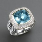 DAVID YURMAN BLUE TOPAZ ALBION RING SZ 7