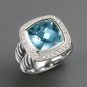 DAVID YURMAN BLUE TOPAZ ALBION RING SZ 7