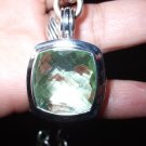 DAVID YURMAN PRASIOLITE ALBION 20MM STERLING GOLD ENHANCER