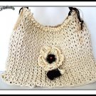 Cream and Brown Flower Bag