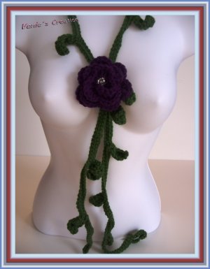 Purple Rose Necklace