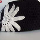 Black White Flower Handbag