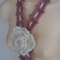 Pink and White Flower necklace 02