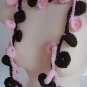 Brown and Pink Leaves Necklace